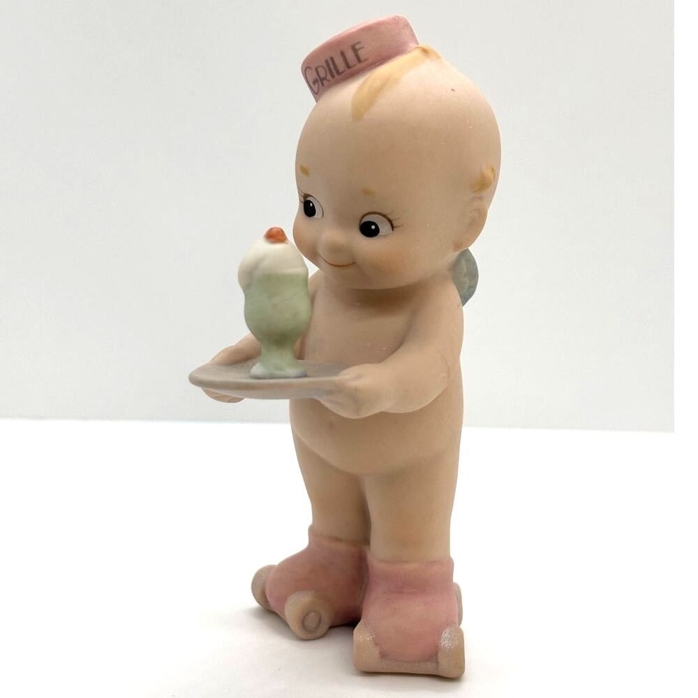 VTG 1993 Enesco, Rose O'Neill Porcelain Kewpie Doll Figurine, Car Hop, Sundae